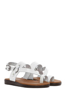 Kadın Beyaz Parmak Arası Deri Bodrum Sandalet | Derimod