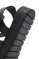 Women's Black Leather Ankle Buckle Sandals | Derimod