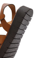 Kadın Taba Bilekten Tokalı Deri Sandalet | Derimod