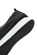 Kadın Siyah Bağcıklı Kalın Tabanlı Desenli Deri Comfort Ayakkabı | Derimod