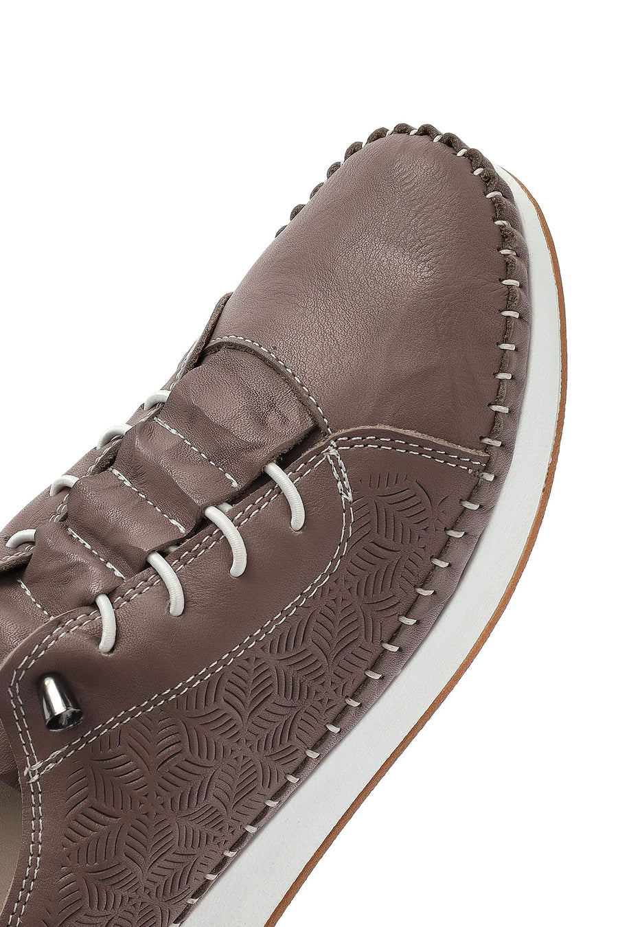 Women's Mink Lace-Up Thick-Soled Patterned Leather Comfort Shoes