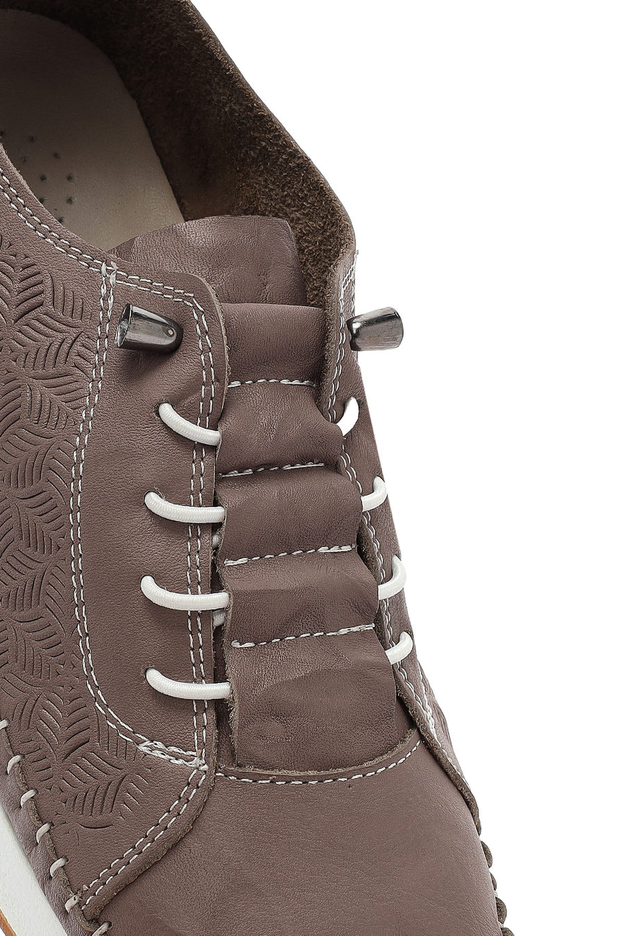 Women's Mink Lace-Up Thick-Soled Patterned Leather Comfort Shoes
