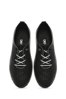 Kadın Siyah Bağcıklı Deri Comfort Loafer | Derimod