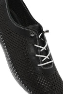 Kadın Siyah Bağcıklı Deri Comfort Loafer | Derimod