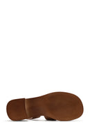 Kadın Taba Bilekten Tokalı Kısa Topuklu Deri Sandalet | Derimod