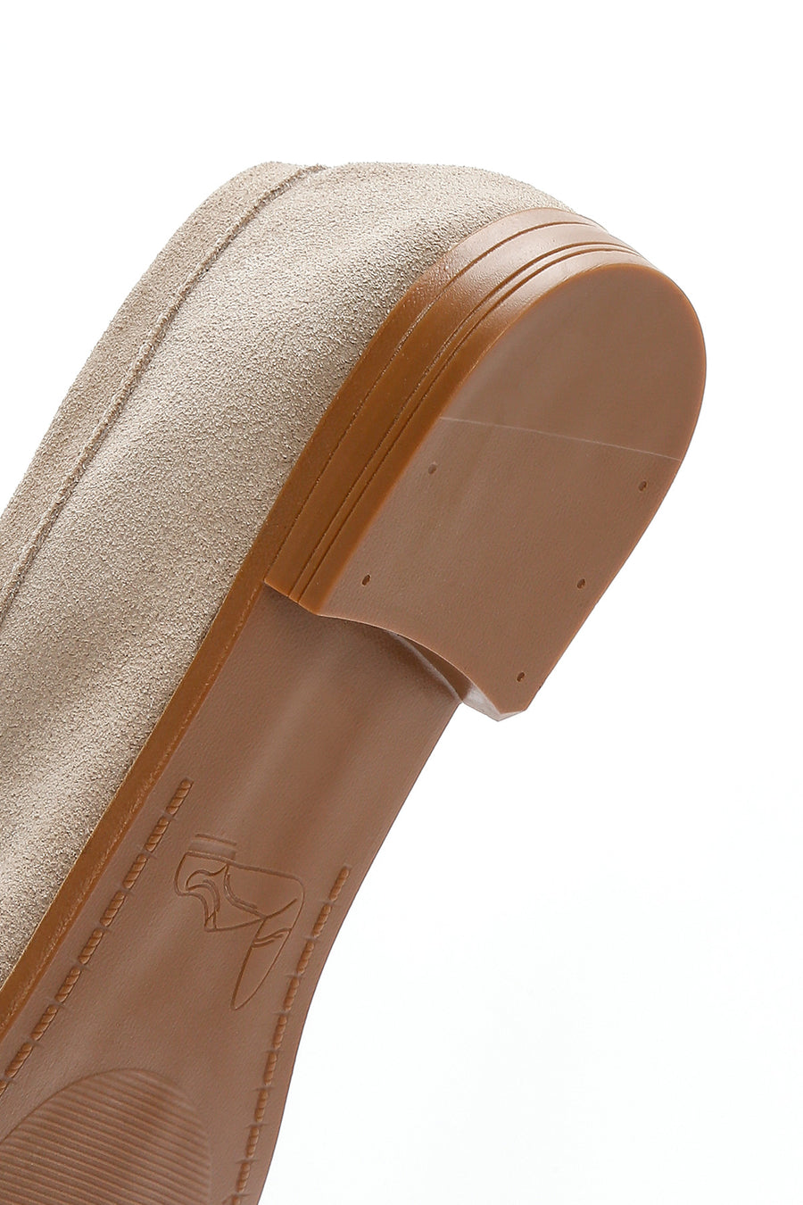 Women's Beige Suede Leather Masculine Loafer