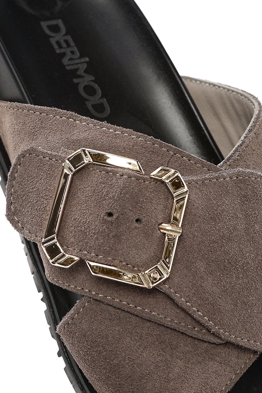 Women's Mink Buckled Suede Leather Slippers