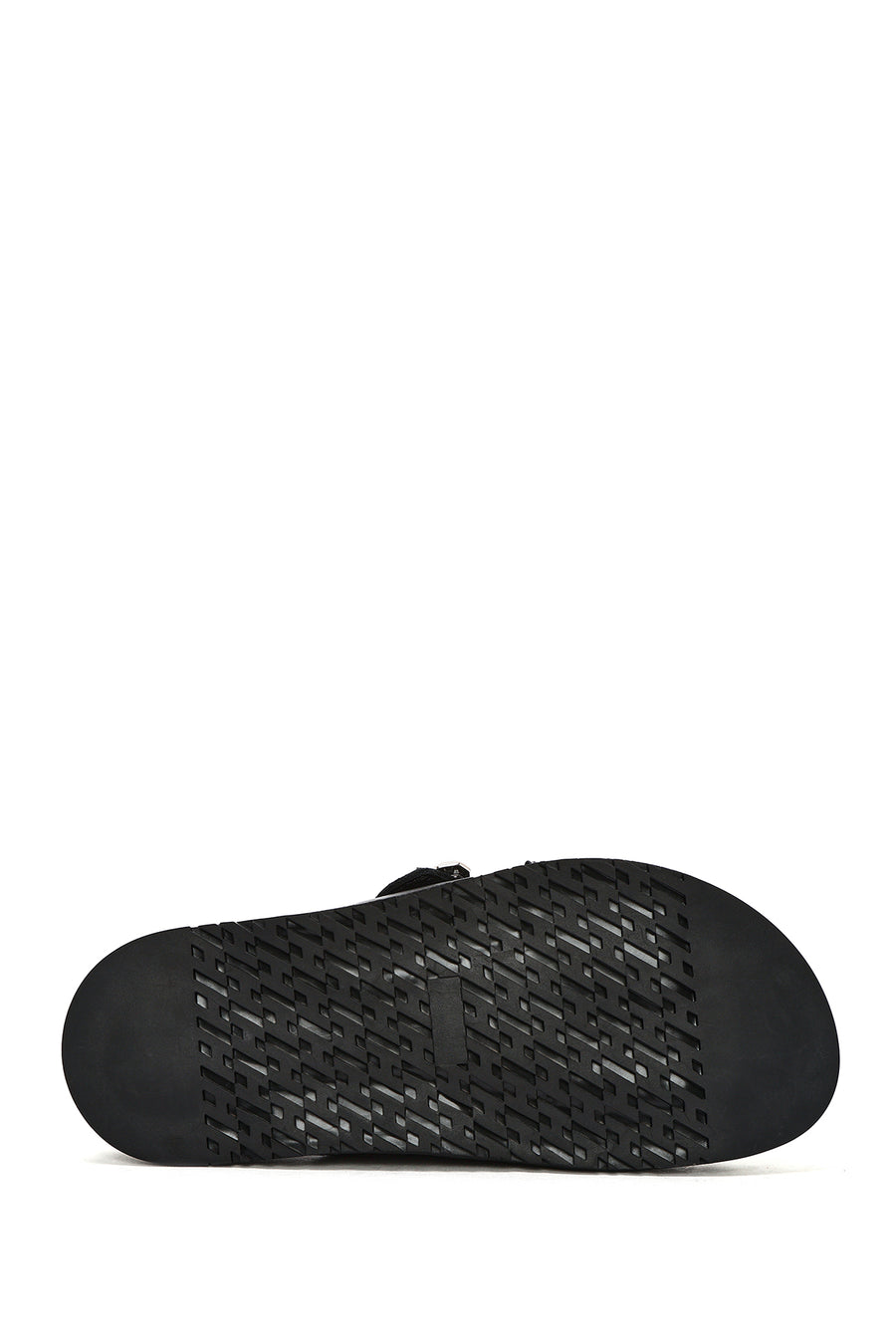 Women's Black Buckle Leather Slippers
