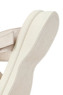 Kadın Bej Tokalı Süet Deri Terlik | Derimod