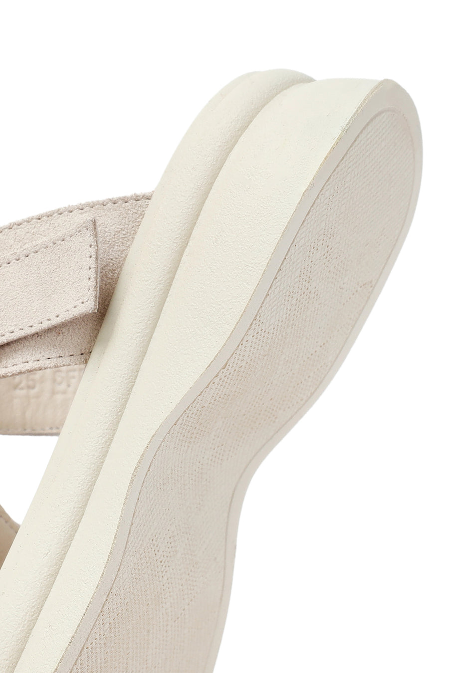 Women's Beige Buckle Suede Leather Slippers