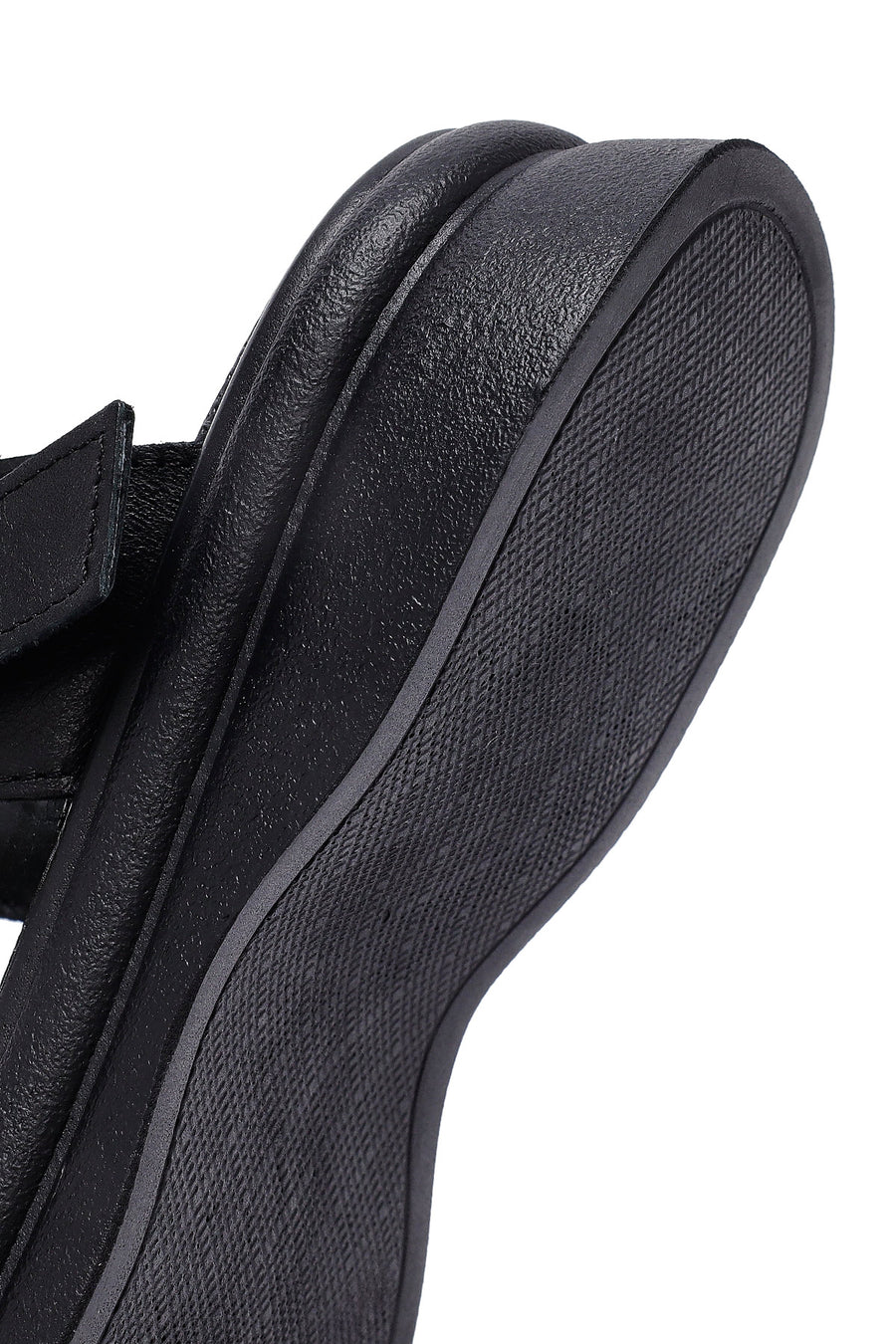 
Women's Black Buckled Leather Slippers
