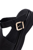 Kadın Siyah Tokalı Deri Terlik | Derimod