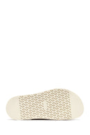 Kadın Bej Tokalı Süet Deri Sandalet | Derimod