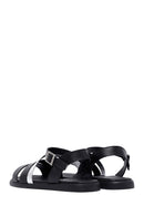 Kadın Siyah Bilekten Tokalı Deri Sandalet | Derimod