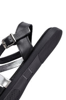 Kadın Siyah Bilekten Tokalı Deri Sandalet | Derimod