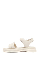 Kadın Bej Bilekten Tokalı Deri Sandalet | Derimod