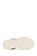 Kadın Bej Bilekten Tokalı Deri Sandalet | Derimod