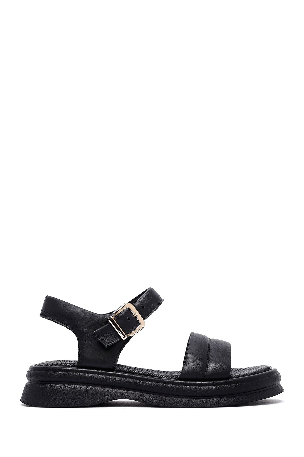 Kadın Siyah Bilekten Tokalı Deri Sandalet 25SFD351118 | Derimod