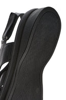 Kadın Siyah Arkası Bantlı Deri Sandalet | Derimod