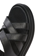 Kadın Siyah Arkası Bantlı Deri Sandalet | Derimod