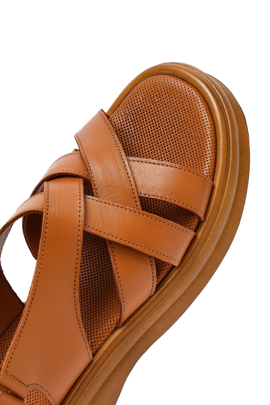 Women's Tan Back Strap Leather Sandals