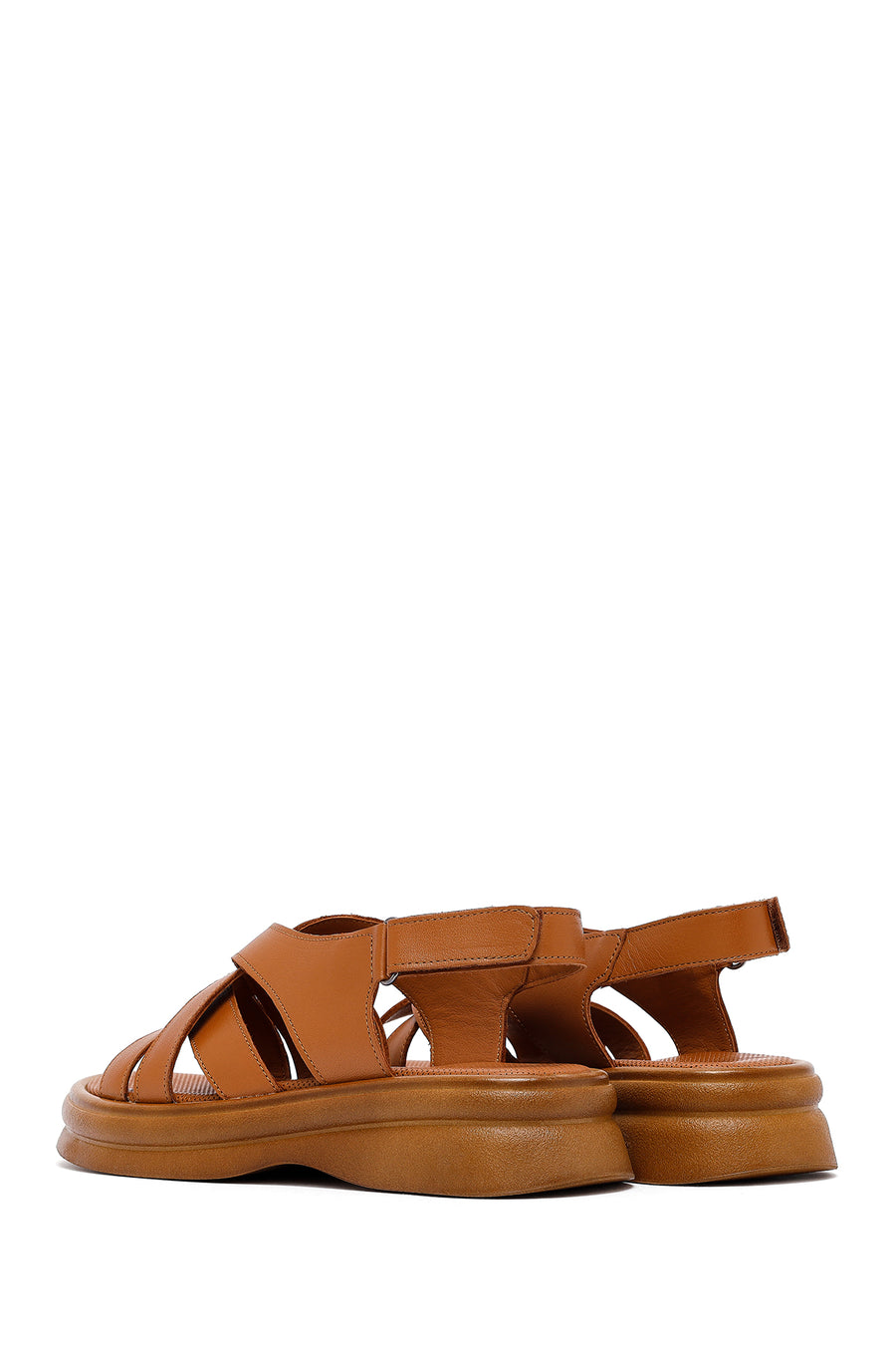 Women's Tan Back Strap Leather Sandals