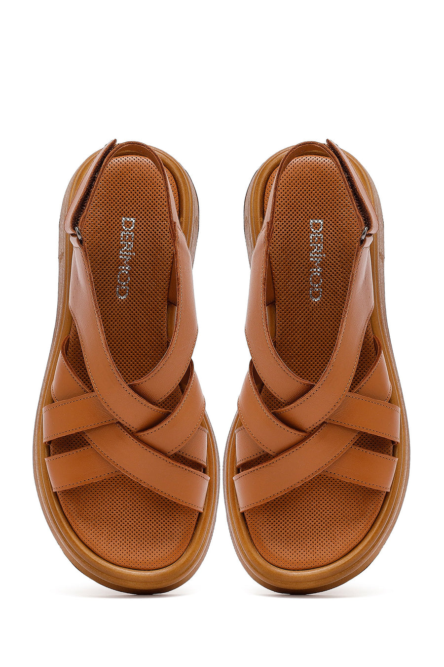Women's Tan Back Strap Leather Sandals