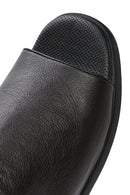 Women's Black Elastic Back Leather Sandals | Derimod