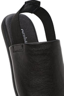 Women's Black Elastic Back Leather Sandals | Derimod