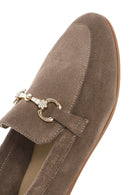 Kadın Vizon Tokalı Süet Deri Loafer | Derimod