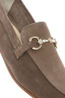 Kadın Vizon Tokalı Süet Deri Loafer | Derimod