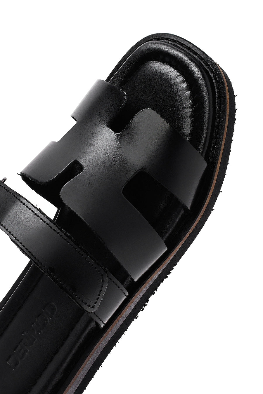 Women's Black Leather Slippers