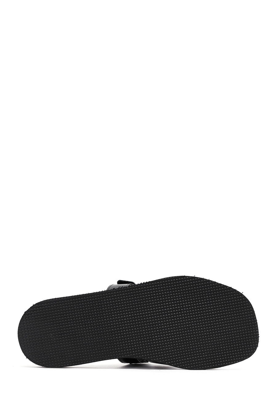 Women's Black Leather Slippers