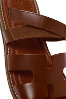 Women's Brown Leather Slippers | Derimod