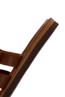 Women's Brown Leather Slippers | Derimod