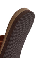Women's Brown Leather Slippers | Derimod