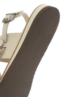 Kadın Bej Bilekten Bantlı Parmak Arası Deri Sandalet | Derimod