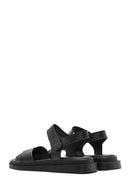 Women's Black Strappy Leather Sandals | Derimod