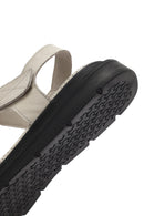 Kadın Gri Bantlı Deri Sandalet | Derimod