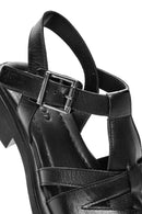 Women's Black Leather Ankle Buckle Sandals | Derimod