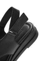 Women's Black Strappy Leather Sandals | Derimod