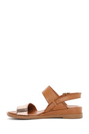 Kadın Taba Bilekten Tokalı Deri Sandalet | Derimod