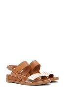 Kadın Taba Bilekten Tokalı Deri Sandalet | Derimod