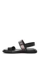 Women's Black Buckled Leather Sandals | Derimod