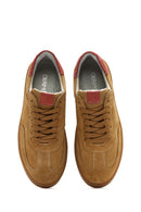 Kadın Taba Bağcıklı Süet Deri Sneaker | Derimod