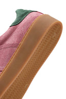 Kadın Pembe Bağcıklı Süet Deri Sneaker | Derimod