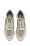 Kadın Bej Bağcıklı Kalın Tabanlı Deri Casual Ayakkabı | Derimod