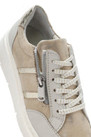 Kadın Bej Bağcıklı Kalın Tabanlı Deri Casual Ayakkabı | Derimod