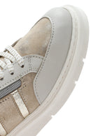 Kadın Bej Bağcıklı Kalın Tabanlı Deri Casual Ayakkabı | Derimod