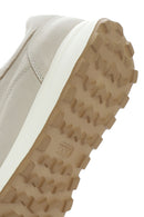 Kadın Bej Bağcıklı Yandan Fermuarlı Deri Sneaker | Derimod